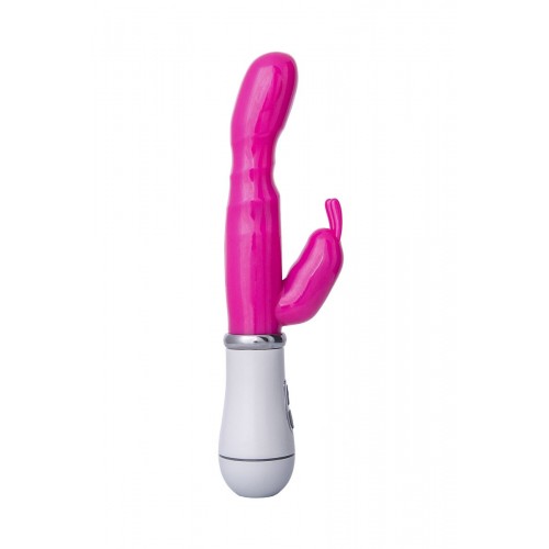 Фото товара: Ярко-розовый вибратор ToyFa A-toys с клиторальным стимулятором - 20 см., код товара: 761022/Арт.79338, номер 2