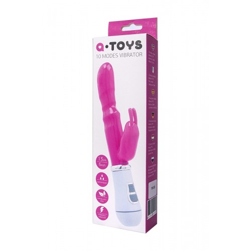 Фото товара: Ярко-розовый вибратор ToyFa A-toys с клиторальным стимулятором - 20 см., код товара: 761022/Арт.79338, номер 5