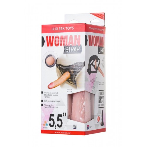 Фото товара: Женский страпон с вагинальной пробкой Woman Strap - 18 см., код товара: 837103/Арт.79352, номер 2