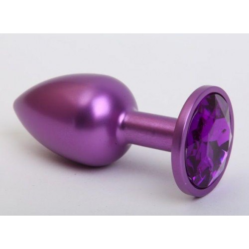 Купить Фиолетовая анальная пробка с фиолетовым стразом - 7,6 см. код товара: 47413-5/Арт.80563. Секс-шоп в СПб - EROTICOASIS | Интим товары для взрослых 