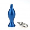 Фото товара: Синяя металлическая анальная пробка с кольцом - 7 см., код товара: 47419/Арт.80609, номер 1