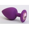 Купить Фиолетовая силиконовая пробка с розовым стразом - 7,1 см. код товара: 47407/Арт.80639. Секс-шоп в СПб - EROTICOASIS | Интим товары для взрослых 