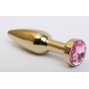 Фото товара: Золотистая анальная пробка с розовым кристаллом - 11,2 см., код товара: 47198-6/Арт.80671, номер 1