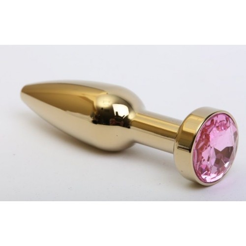 Фото товара: Золотистая анальная пробка с розовым кристаллом - 11,2 см., код товара: 47198-6/Арт.80671, номер 1