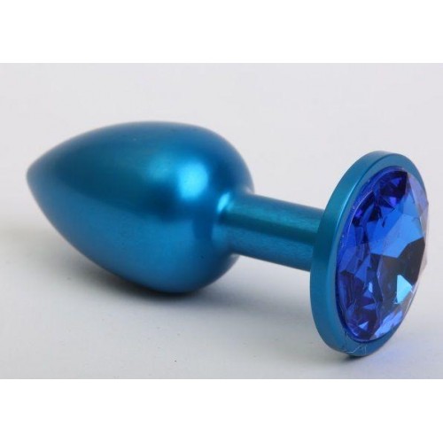 Купить Синяя анальная пробка с синим кристаллом - 8,2 см. код товара: 47196-6/Арт.80727. Секс-шоп в СПб - EROTICOASIS | Интим товары для взрослых 