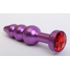 Купить Фиолетовая фигурная анальная ёлочка с красным кристаллом - 11,2 см. код товара: 47433-2/Арт.80745. Секс-шоп в СПб - EROTICOASIS | Интим товары для взрослых 