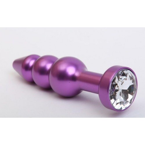 Купить Фиолетовая фигурная анальная ёлочка с прозрачным кристаллом - 11,2 см. код товара: 47433-4/Арт.80746. Секс-шоп в СПб - EROTICOASIS | Интим товары для взрослых 