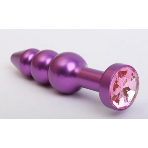 Купить Фиолетовая фигурная анальная ёлочка с розовым кристаллом - 11,2 см. код товара: 47433/Арт.80747. Секс-шоп в СПб - EROTICOASIS | Интим товары для взрослых 