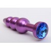 Купить Фиолетовая фигурная анальная ёлочка с синим кристаллом - 11,2 см. код товара: 47433-3/Арт.80748. Секс-шоп в СПб - EROTICOASIS | Интим товары для взрослых 