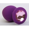 Купить Фиолетовая силиконовая пробка с розовым стразом - 8,2 см. код товара: 47407-1/Арт.80776. Секс-шоп в СПб - EROTICOASIS | Интим товары для взрослых 
