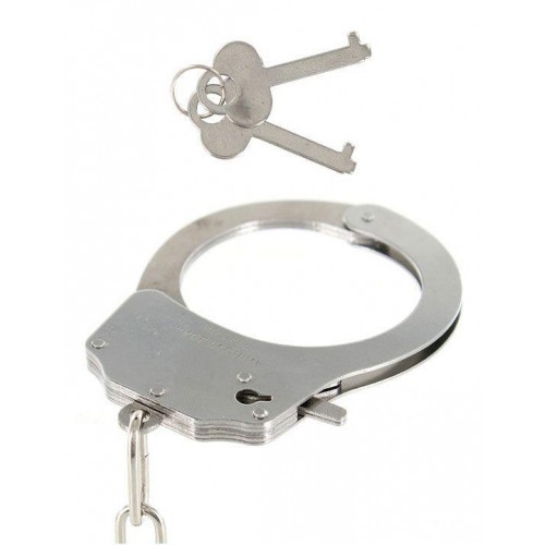Фото товара: Металлические наручники с красным мехом, код товара: 30243-4/Арт.81383, номер 1