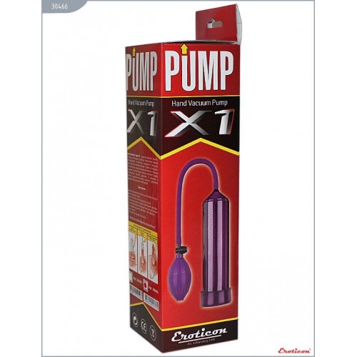 Фото товара: Фиолетовая вакуумная помпа Eroticon PUMP X1 с грушей, код товара: 30466/Арт.81551, номер 1