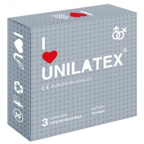 Купить Презервативы с точками Unilatex Dotted - 3 шт. код товара: Unilatex Dotted №3/Арт.82273. Секс-шоп СПб - EROTICOASIS | Интим интернет-магазин для взрослых 