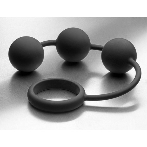 Фото товара: Анальные шарики Silicone Cock Ring with 3 Weighted Balls, код товара: TF1932/Арт.82327, номер 1