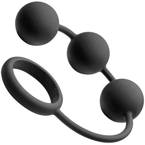 Купить Анальные шарики Silicone Cock Ring with 3 Weighted Balls код товара: TF1932/Арт.82327. Секс-шоп в СПб - EROTICOASIS | Интим товары для взрослых 