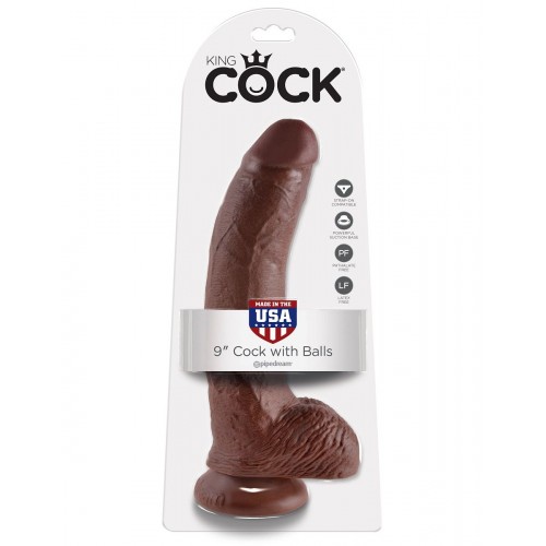 Фото товара: Коричневый фаллоимитатор 9  Cock with Balls - 22,9 см., код товара: PD5508-29/Арт.82428, номер 1