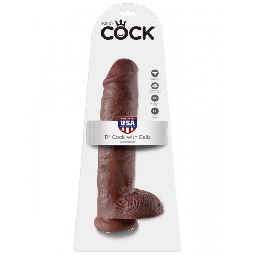 Фото товара: Коричневый фаллоимитатор-гигант на присоске 11  Cock with Balls - 28 см., код товара: PD5510-29/Арт.82431, номер 2