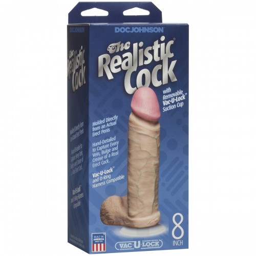 Фото товара: Телесный фаллоимитатор The Realistic Cock 8” with Removable Vac-U-Lock Suction Cup - 22,3 см., код товара: 0271-02-BX/Арт.83030, номер 1