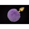 Купить Маленькая золотистая пробка с пушистым фиолетовым хвостиком код товара: DPSMG022PUR/Арт.83593. Секс-шоп в СПб - EROTICOASIS | Интим товары для взрослых 