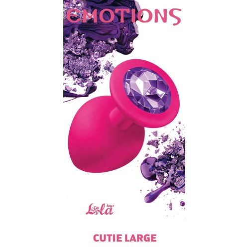 Фото товара: Большая розовая анальная пробка Emotions Cutie Large с фиолетовым кристаллом - 10 см., код товара: 4013-02Lola/Арт.83821, номер 2