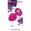 Фото товара: Средняя розовая анальная пробка Emotions Cutie Medium с фиолетовым кристаллом - 8,5 см., код товара: 4012-02Lola/Арт.83826, номер 2