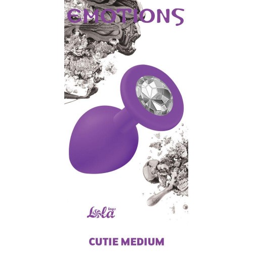 Фото товара: Средняя фиолетовая анальная пробка Emotions Cutie Medium с прозрачным кристаллом - 8,5 см., код товара: 4012-06Lola/Арт.83827, номер 2