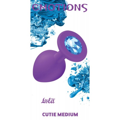 Фото товара: Средняя фиолетовая анальная пробка Emotions Cutie Medium с голубым кристаллом - 8,5 см., код товара: 4012-05Lola/Арт.83828, номер 2