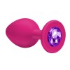 Фото товара: Малая розовая анальная пробка Emotions Cutie Small с фиолетовым кристаллом - 7,5 см., код товара: 4011-01Lola/Арт.83832, номер 1