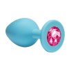 Фото товара: Малая голубая анальная пробка Emotions Cutie Small с розовым кристаллом - 7,5 см., код товара: 4011-06Lola/Арт.83836, номер 1