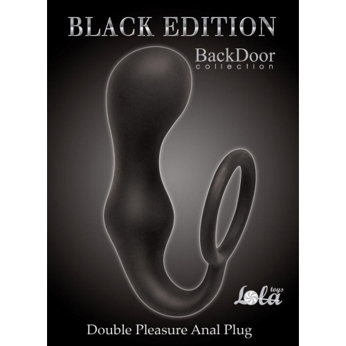 Фото товара: Чёрное эрекционное кольцо с анальной пробкой Double Pleasure Anal Plug, код товара: 4217-01Lola/Арт.83846, номер 1