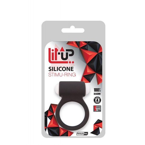 Фото товара: Чёрное эрекционное виброкольцо LIT-UP SILICONE STIMU RING 3 BLACK, код товара: 21158/Арт.84435, номер 1