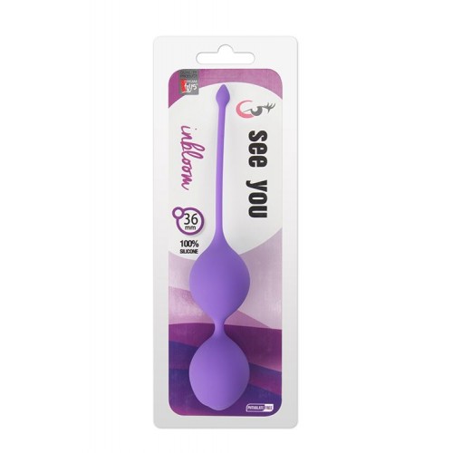 Фото товара: Фиолетовые вагинальные шарики SEE YOU IN BLOOM DUO BALLS 36MM, код товара: 21229/Арт.84487, номер 1