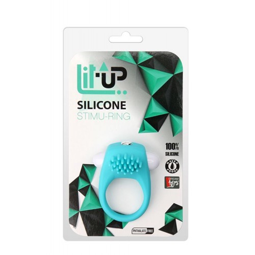 Фото товара: Голубое эрекционное кольцо с щеточкой LIT-UP SILICONE STIMU RING 5, код товара: 21235/Арт.84493, номер 1