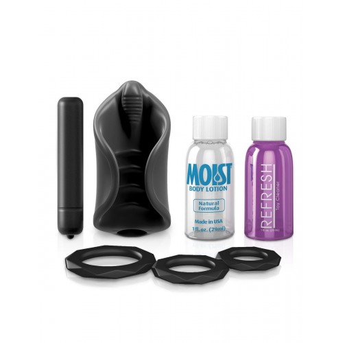 Фото товара: Чёрный мастурбатор Vibrating Silicone Stimulator с вибрацией, код товара: RD500/Арт.87060, номер 2