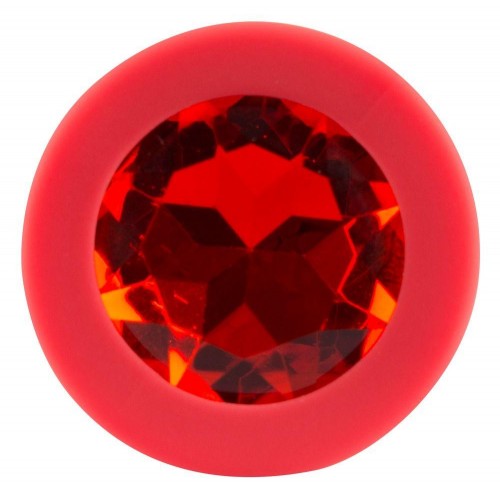 Фото товара: Красная силиконовая анальная пробка с красным кристаллом Joy - 7,2 см., код товара: 05171270000/Арт.88178, номер 2