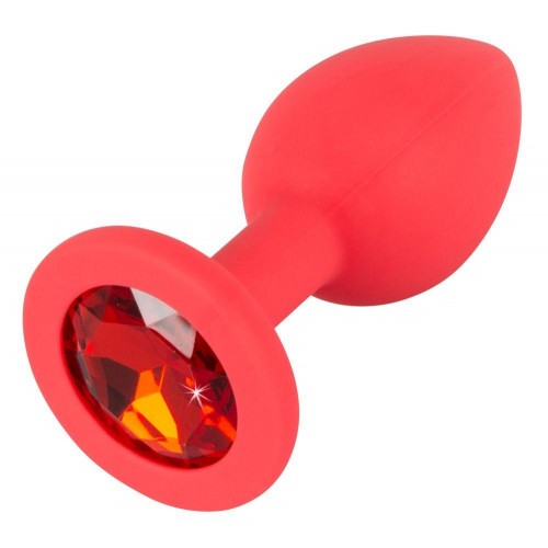 Купить Красная силиконовая анальная пробка с красным кристаллом Joy - 7,2 см. код товара: 05171270000/Арт.88178. Секс-шоп в СПб - EROTICOASIS | Интим товары для взрослых 