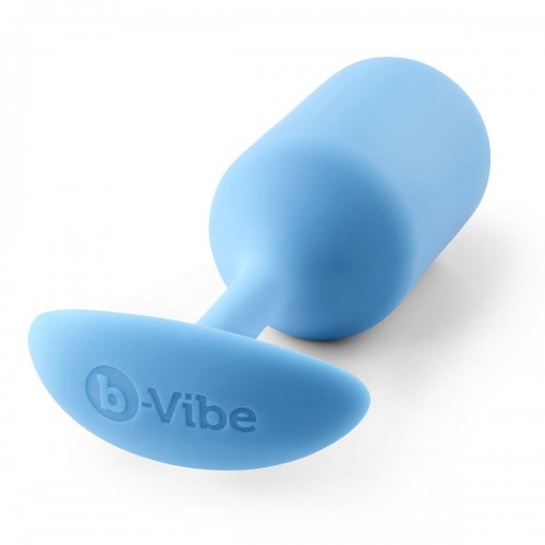 Фото товара: Голубая пробка для ношения B-vibe Snug Plug 3 - 12,7 см., код товара: BV-009-TL/Арт.88271, номер 1