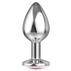 Фото товара: Большая серебристая анальная пробка Diamond Pink Sparkle Large с розовым кристаллом - 8 см., код товара: 4010-03Lola/Арт.93792, номер 1