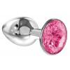 Купить Малая серебристая анальная пробка Diamond Pink Sparkle Small с розовым кристаллом - 7 см. код товара: 4009-03Lola/Арт.93793. Секс-шоп в СПб - EROTICOASIS | Интим товары для взрослых 