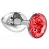 Купить Малая серебристая анальная пробка Diamond Red Sparkle Small с красным кристаллом - 7 см. код товара: 4009-06Lola/Арт.93797. Секс-шоп в СПб - EROTICOASIS | Интим товары для взрослых 