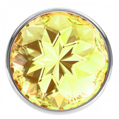 Фото товара: Малая серебристая анальная пробка Diamond Yellow Sparkle Small с жёлтым кристаллом - 7 см., код товара: 4009-02Lola/Арт.93799, номер 2