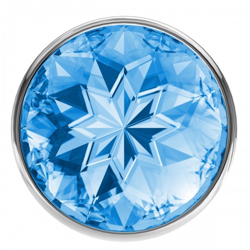 Фото товара: Малая серебристая анальная пробка Diamond Light blue Sparkle Small с голубым кристаллом - 7 см., код товара: 4009-04Lola/Арт.93800, номер 2