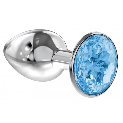 Купить Малая серебристая анальная пробка Diamond Light blue Sparkle Small с голубым кристаллом - 7 см. код товара: 4009-04Lola/Арт.93800. Секс-шоп в СПб - EROTICOASIS | Интим товары для взрослых 