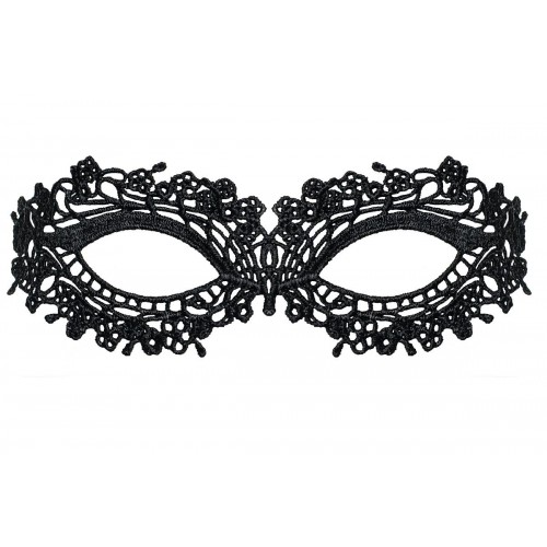Фото товара: Чёрная ажурная маска на глаза на завязках, код товара: A710 mask / Арт.94084, номер 1