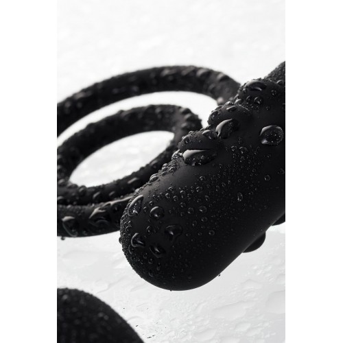 Фото товара: Чёрное эрекционное кольцо с вибростимулятором и анальным хвостом, код товара: 541306/Арт.98750, номер 11