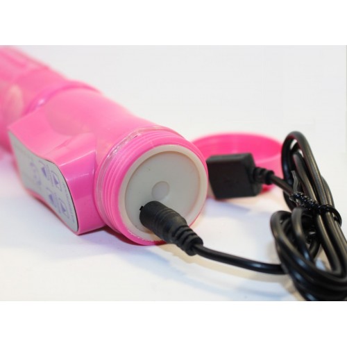 Фото товара: Перезаряжаемый розовый вибратор с ротацией - 22,5 см., код товара: 47054-1/Арт.99987, номер 1
