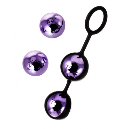 Купить Фиолетово-чёрный набор вагинальных шариков TOYFA A-toys код товара: 764006/Арт.100335. Секс-шоп в СПб - EROTICOASIS | Интим товары для взрослых 