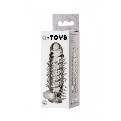 Фото товара: Насадка на пенис TOYFA A-Toys с вибропулей и шипами - 13,4 см., код товара: 768014/Арт.100343, номер 2
