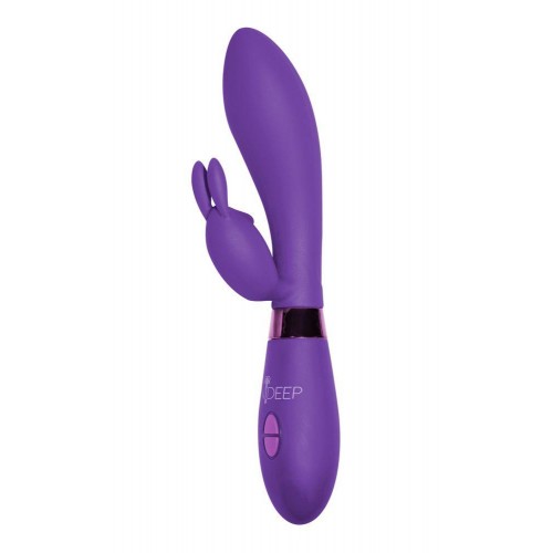 Купить Фиолетовый вибратор Yonce с клиторальным зайчиком - 20,5 см. код товара: 7702-02indeep/Арт.102030. Секс-шоп в СПб - EROTICOASIS | Интим товары для взрослых 
