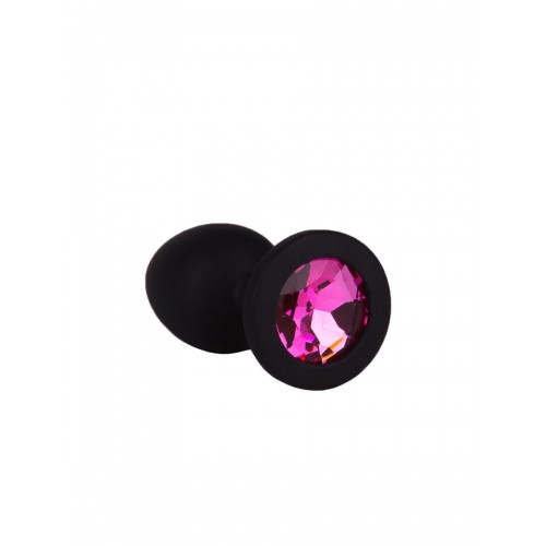 Фото товара: Чёрная анальная втулка с малиновым кристаллом - 7,3 см., код товара: 518-02 crimson-DD/Арт.103163, номер 5